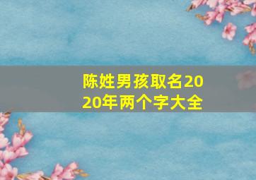 陈姓男孩取名2020年两个字大全