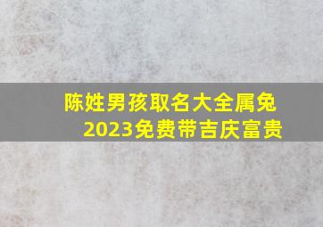 陈姓男孩取名大全属兔2023免费带吉庆富贵