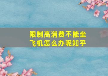 限制高消费不能坐飞机怎么办呢知乎