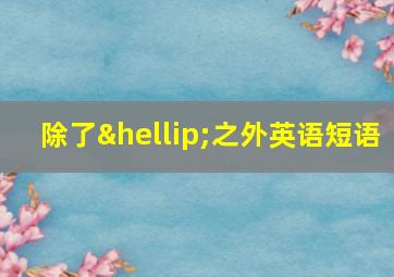 除了…之外英语短语