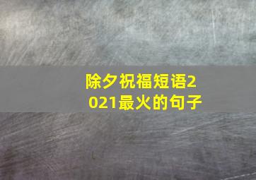 除夕祝福短语2021最火的句子