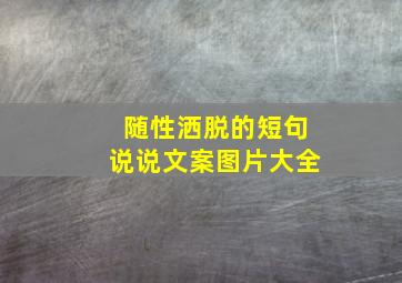 随性洒脱的短句说说文案图片大全