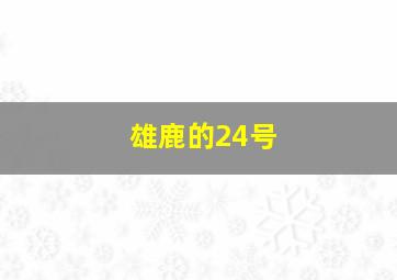 雄鹿的24号