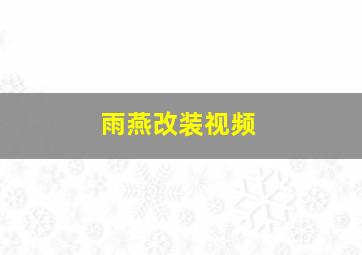 雨燕改装视频