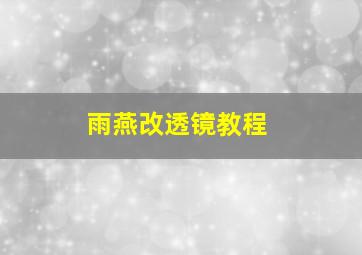 雨燕改透镜教程