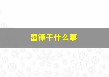 雷锋干什么事