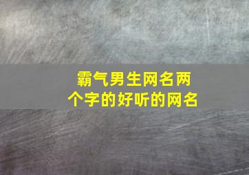 霸气男生网名两个字的好听的网名