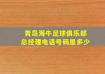 青岛海牛足球俱乐部总经理电话号码是多少