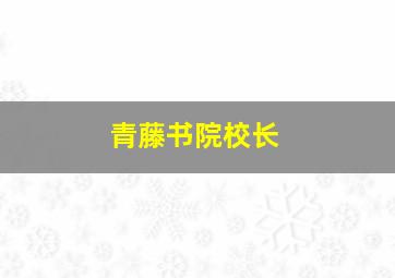 青藤书院校长