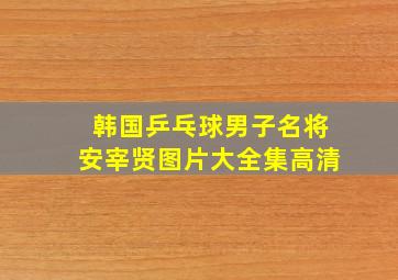 韩国乒乓球男子名将安宰贤图片大全集高清