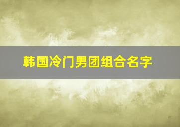 韩国冷门男团组合名字