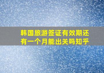 韩国旅游签证有效期还有一个月能出关吗知乎