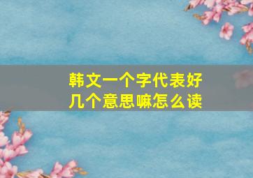 韩文一个字代表好几个意思嘛怎么读