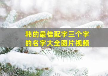 韩的最佳配字三个字的名字大全图片视频