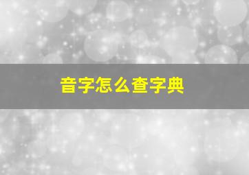 音字怎么查字典