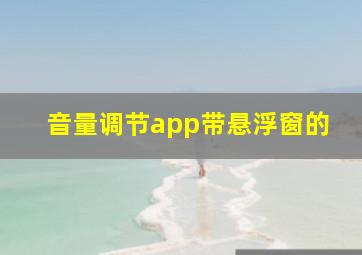 音量调节app带悬浮窗的