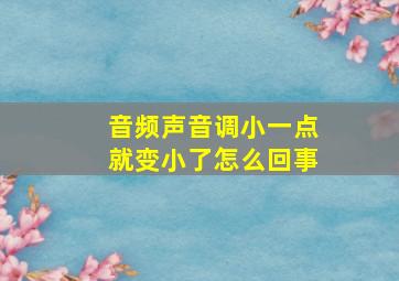 音频声音调小一点就变小了怎么回事