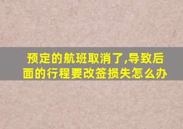 预定的航班取消了,导致后面的行程要改签损失怎么办