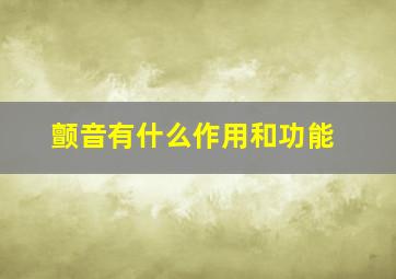 颤音有什么作用和功能