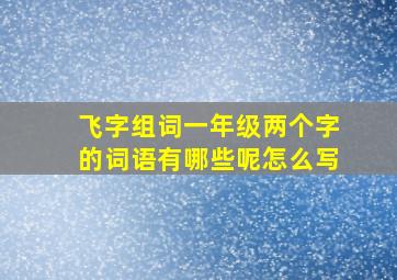 飞字组词一年级两个字的词语有哪些呢怎么写