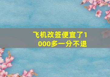 飞机改签便宜了1000多一分不退