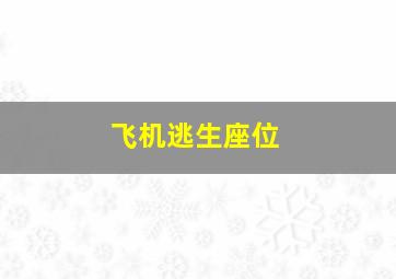 飞机逃生座位