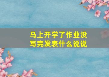 马上开学了作业没写完发表什么说说