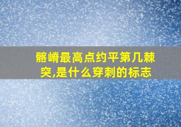 髂嵴最高点约平第几棘突,是什么穿刺的标志