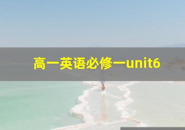 高一英语必修一unit6