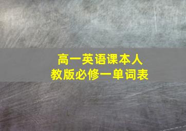 高一英语课本人教版必修一单词表