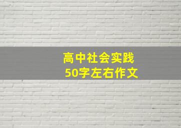 高中社会实践50字左右作文