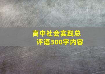 高中社会实践总评语300字内容