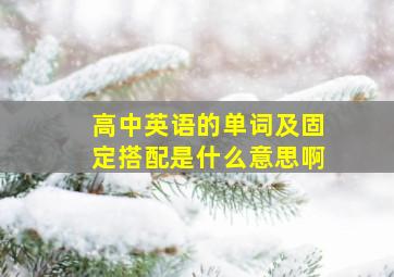 高中英语的单词及固定搭配是什么意思啊