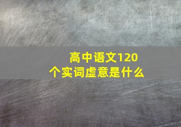 高中语文120个实词虚意是什么