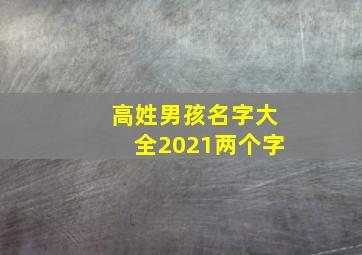 高姓男孩名字大全2021两个字