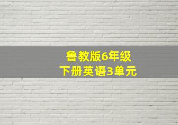 鲁教版6年级下册英语3单元