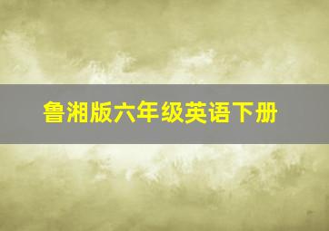 鲁湘版六年级英语下册