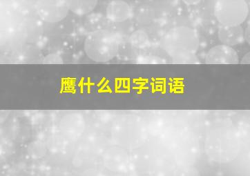 鹰什么四字词语