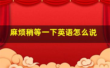 麻烦稍等一下英语怎么说