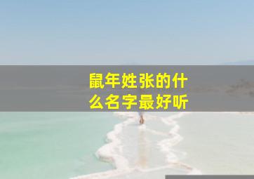 鼠年姓张的什么名字最好听