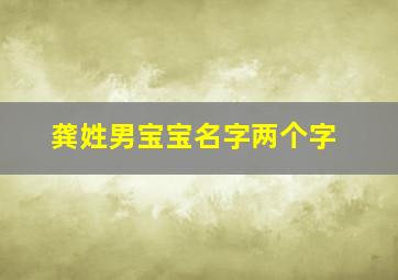 龚姓男宝宝名字两个字