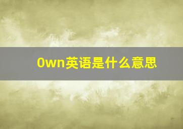 0wn英语是什么意思