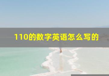 110的数字英语怎么写的