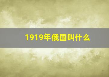 1919年俄国叫什么