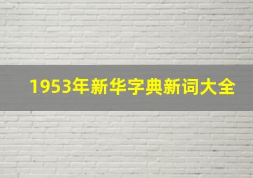 1953年新华字典新词大全