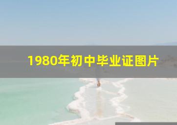 1980年初中毕业证图片