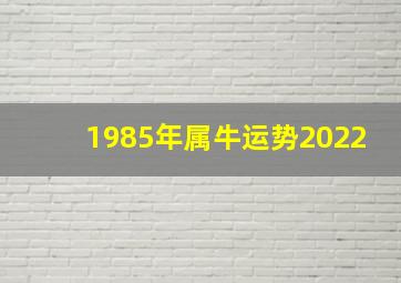 1985年属牛运势2022