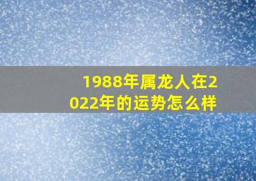 1988年属龙人在2022年的运势怎么样