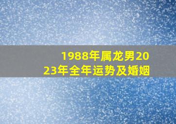 1988年属龙男2023年全年运势及婚姻