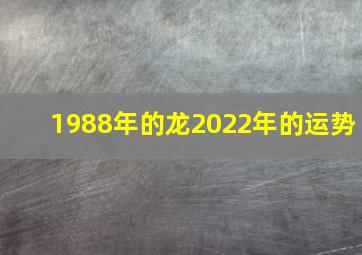 1988年的龙2022年的运势